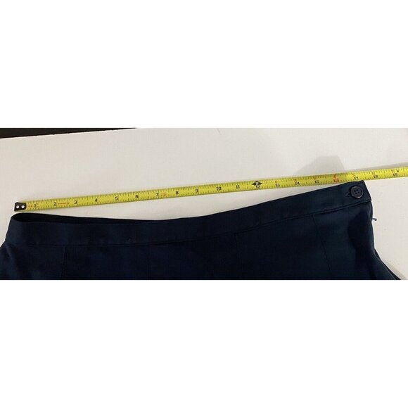 Lands End Skirt Adult  Pleated Tab Pocket Work Uniform Bottom Womens Sz: 13 Blue - Picture 7 of 10